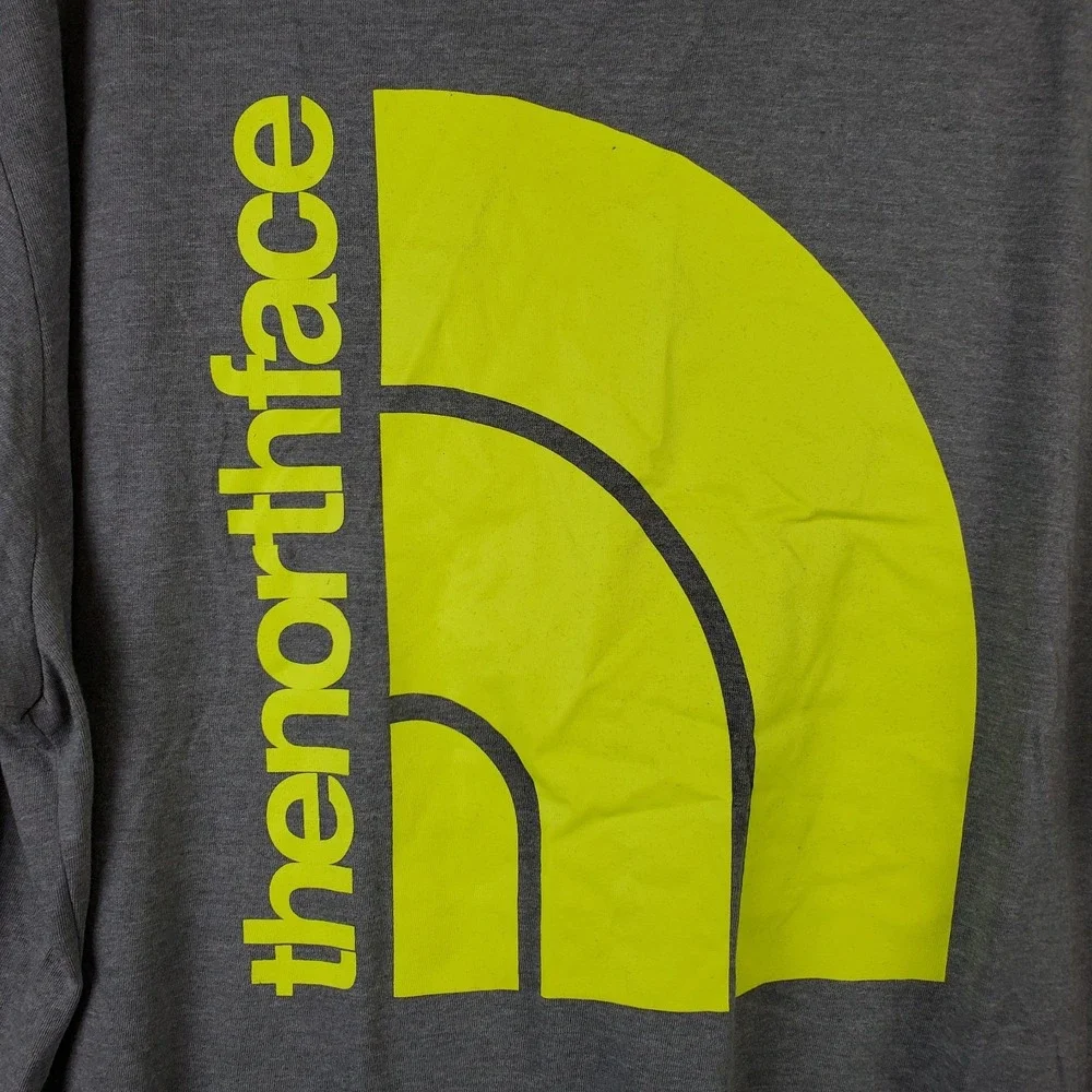 The North Face Tee Shirt Mens XL Gray Neon Graphic Cotton Standard Fit Crew Neck